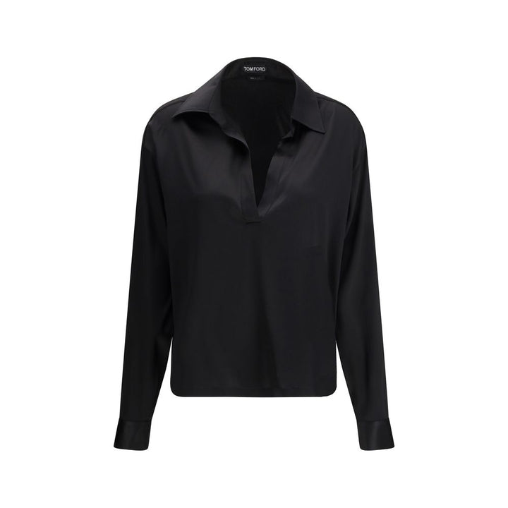 Tom Ford Black Silk Polo Shirt