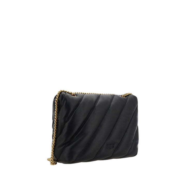 PINKO Black Leather Shoulder Bag