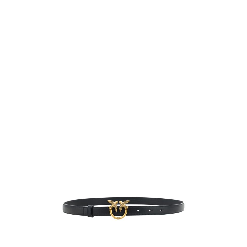 PINKO Black Calf Leather Bos Taurus Regular Belt by PINKO outlet now on sale