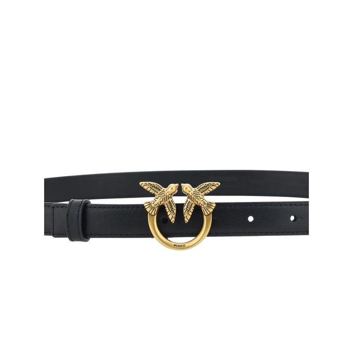 PINKO Black Calf Leather Bos Taurus Regular Belt by PINKO outlet now on sale