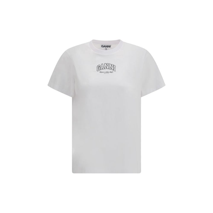 Ganni White Cotton T-Shirt
