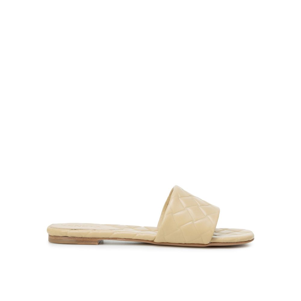 Bottega Veneta Beige Lamb Leather Flat Sandals by Bottega Veneta outlet now on sale