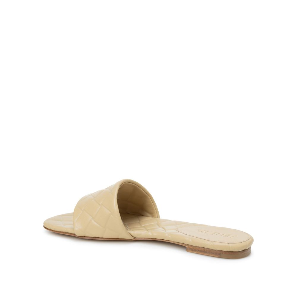 Bottega Veneta Beige Lamb Leather Flat Sandals by Bottega Veneta outlet now on sale