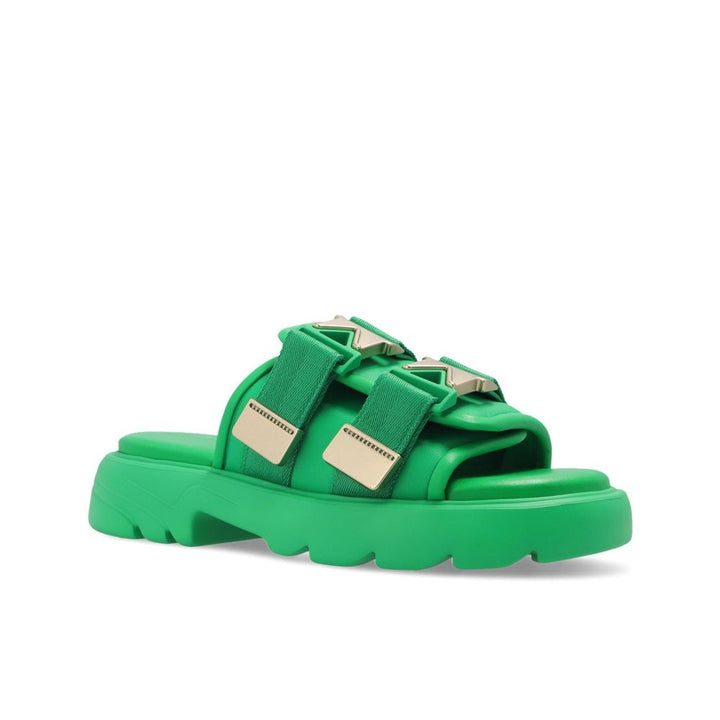 Bottega Veneta Bicolor Nylon Slides by Bottega Veneta outlet now on sale