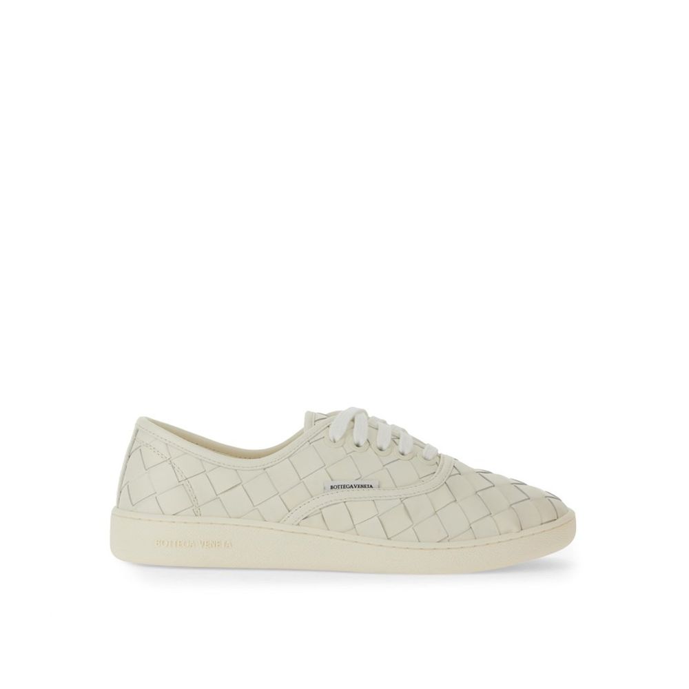Bottega Veneta White Calfskin Low Top Sneakers by Bottega Veneta outlet now on sale