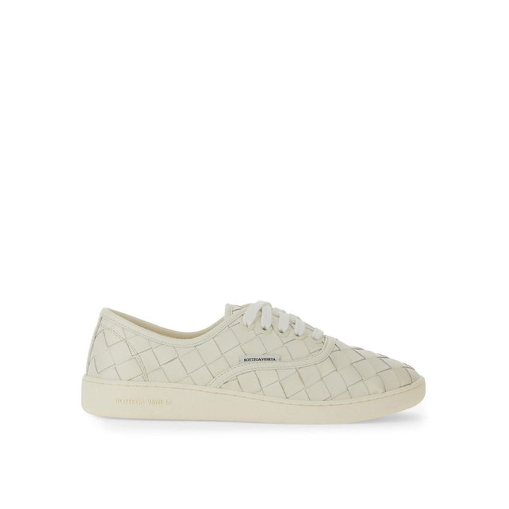 Bottega Veneta White Calfskin Low Top Sneakers by Bottega Veneta outlet now on sale