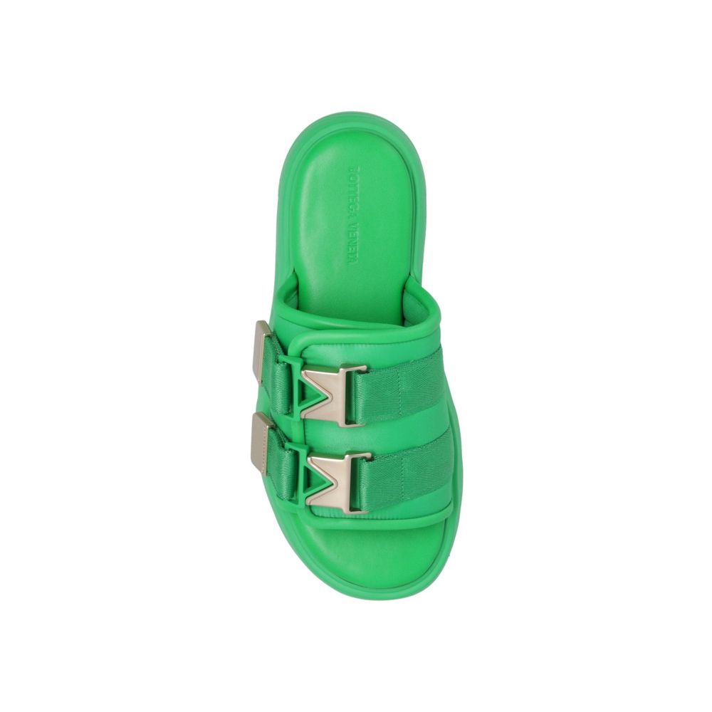 Bottega Veneta Bicolor Nylon Slides by Bottega Veneta outlet now on sale