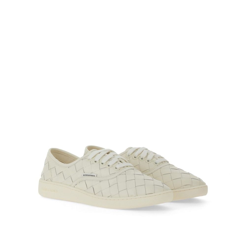 Bottega Veneta White Calfskin Low Top Sneakers by Bottega Veneta outlet now on sale