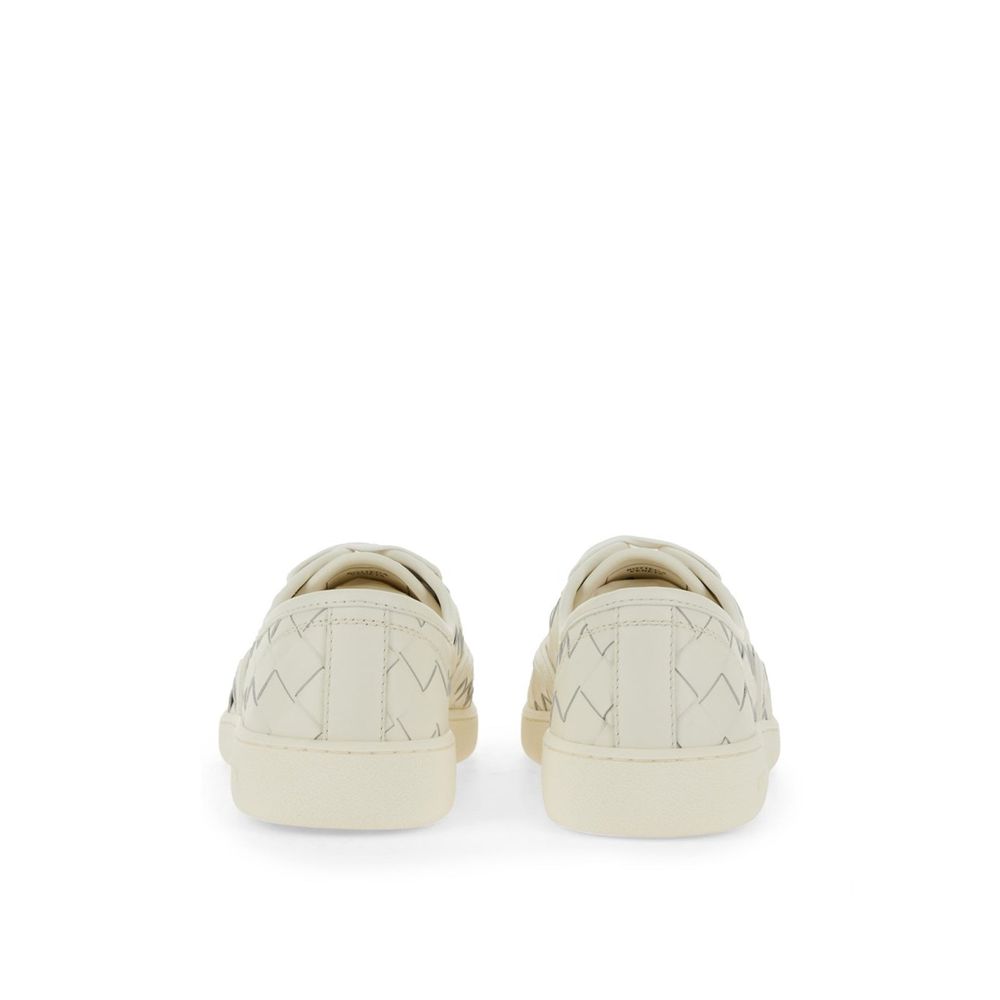 Bottega Veneta White Calfskin Low Top Sneakers by Bottega Veneta outlet now on sale
