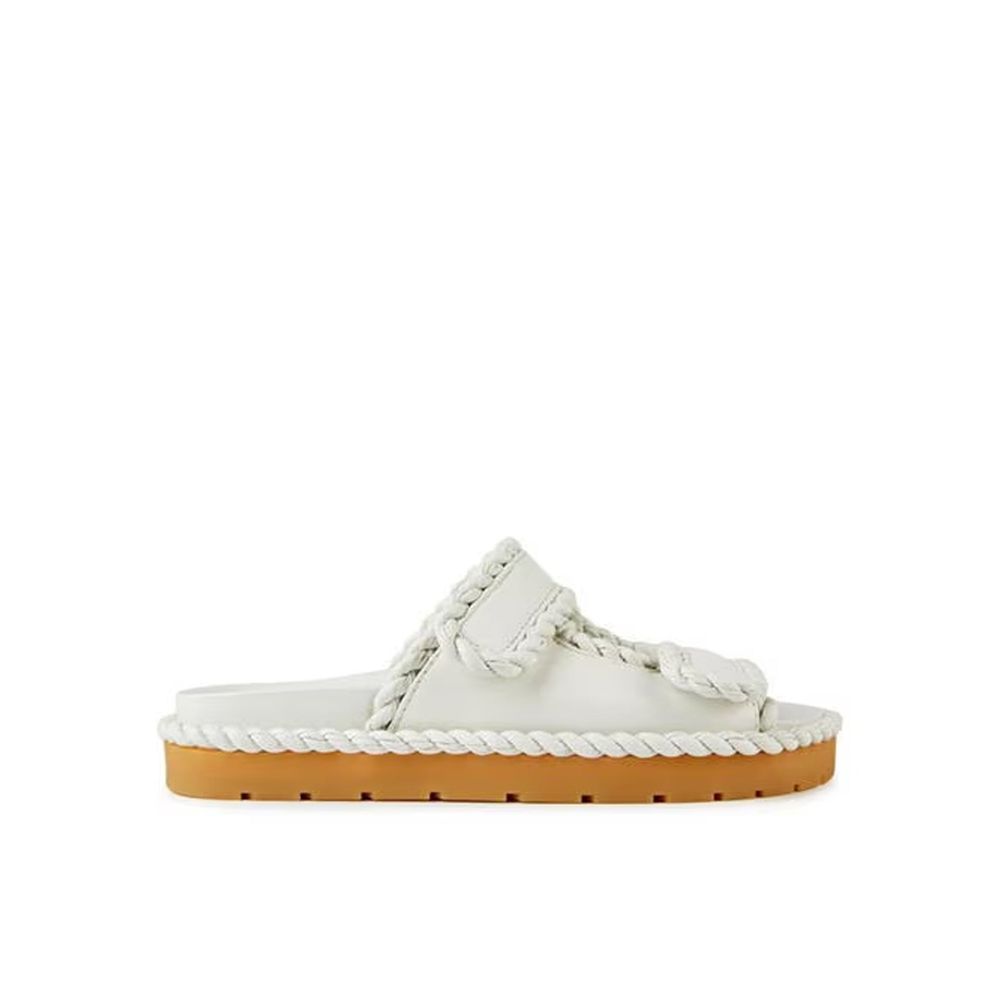 Bottega Veneta White Lamb Leather Sandals by Bottega Veneta outlet now on sale
