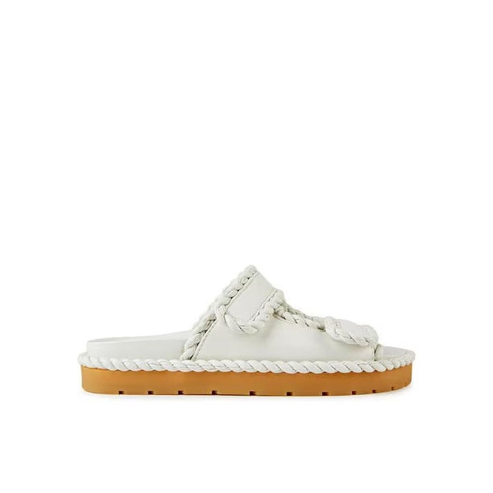 Bottega Veneta White Lamb Leather Sandals by Bottega Veneta outlet now on sale