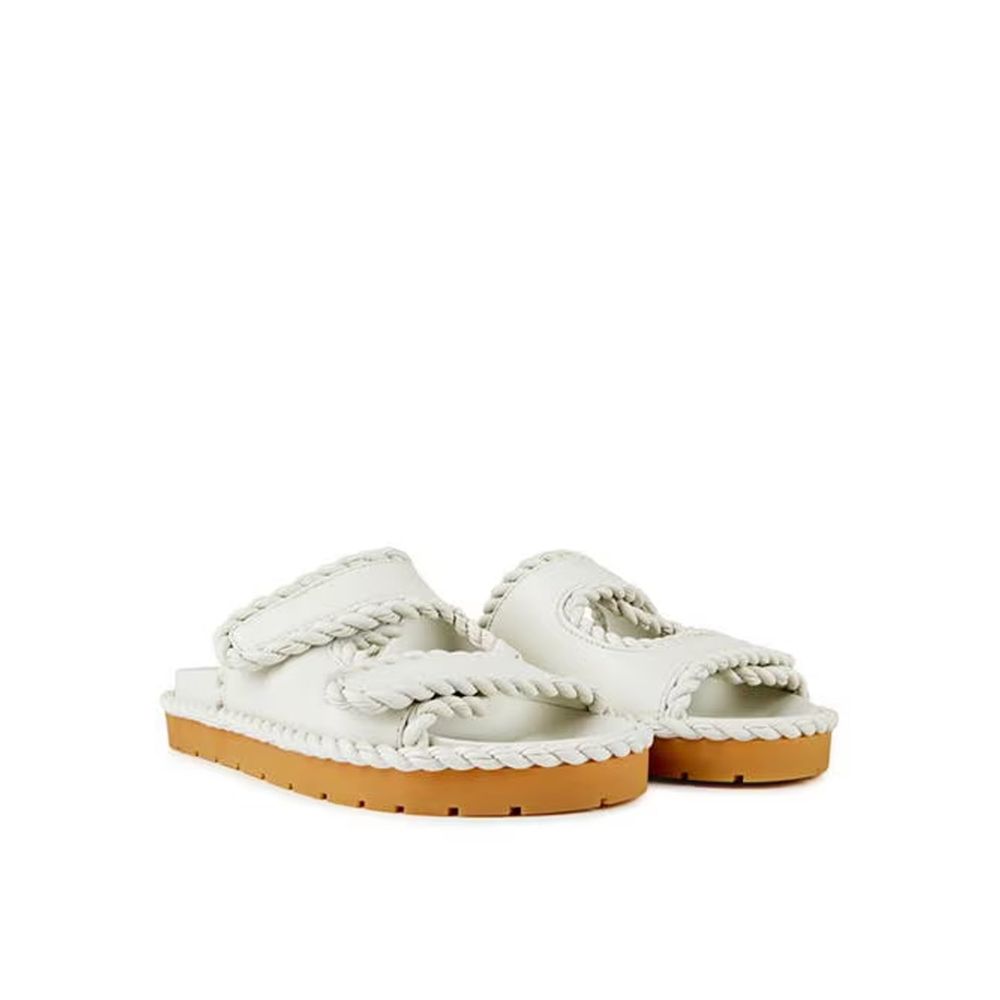 Bottega Veneta White Lamb Leather Sandals by Bottega Veneta outlet now on sale
