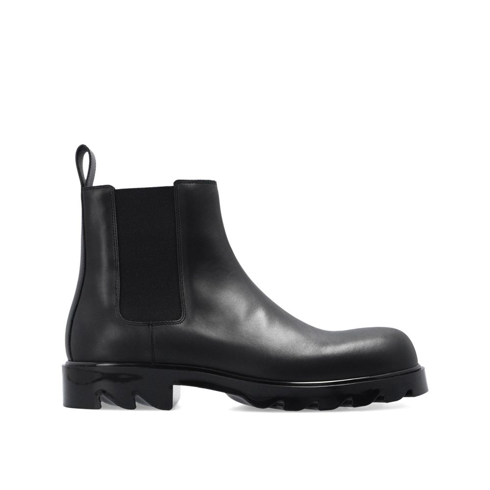 Bottega Veneta Black Calfskin Chelsea Boots by Bottega Veneta outlet now on sale
