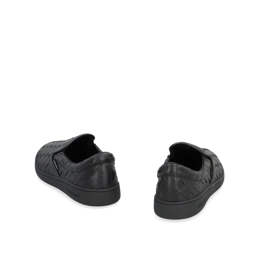 Bottega Veneta Black Calfskin Low Top Sneakers by Bottega Veneta outlet now on sale