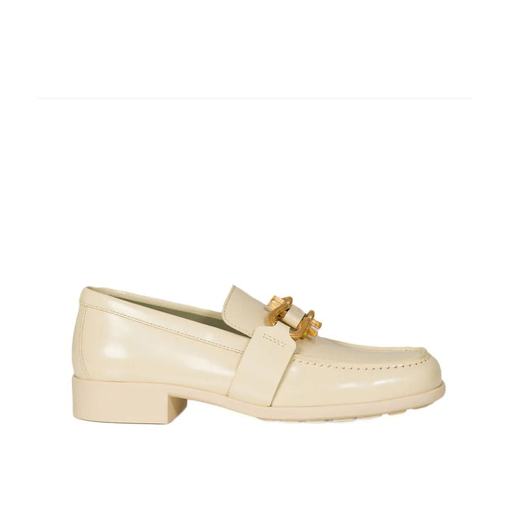 Bottega Veneta White Calfskin Slip-On Loafers by Bottega Veneta outlet now on sale
