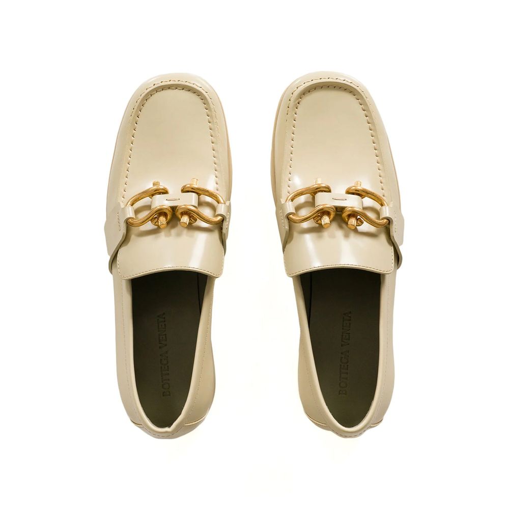 Bottega Veneta White Calfskin Slip-On Loafers by Bottega Veneta outlet now on sale