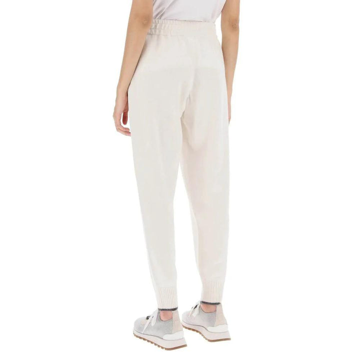 Brunello Cucinelli White Cashmere Athletic Pants by Brunello Cucinelli outlet now on sale