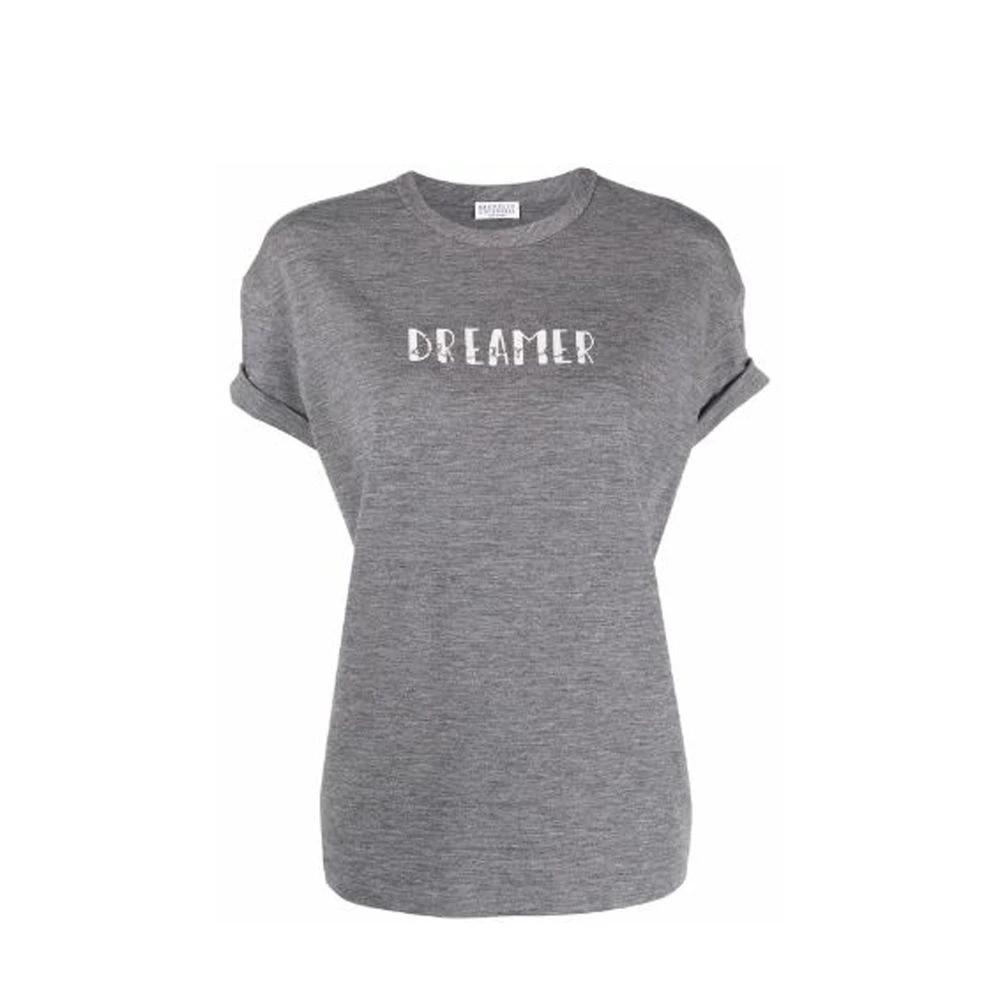 Brunello Cucinelli Gray Elastane T-Shirt by Brunello Cucinelli outlet now on sale