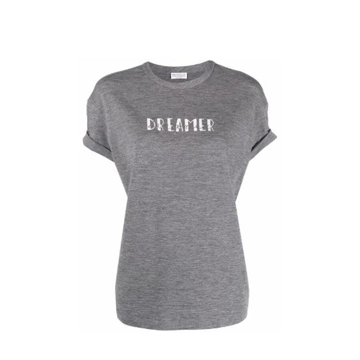 Brunello Cucinelli Gray Elastane T-Shirt by Brunello Cucinelli outlet now on sale