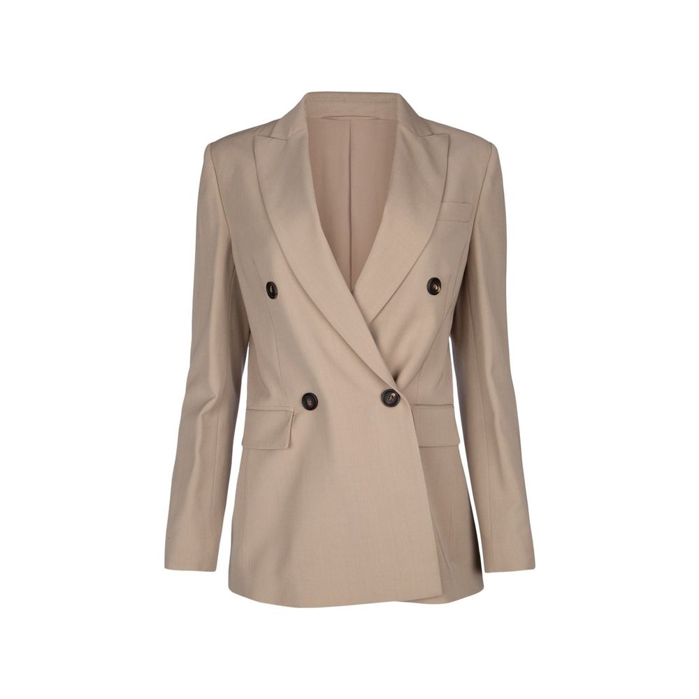 Brunello Cucinelli Beige Virgin Wool Blazer by Brunello Cucinelli outlet now on sale