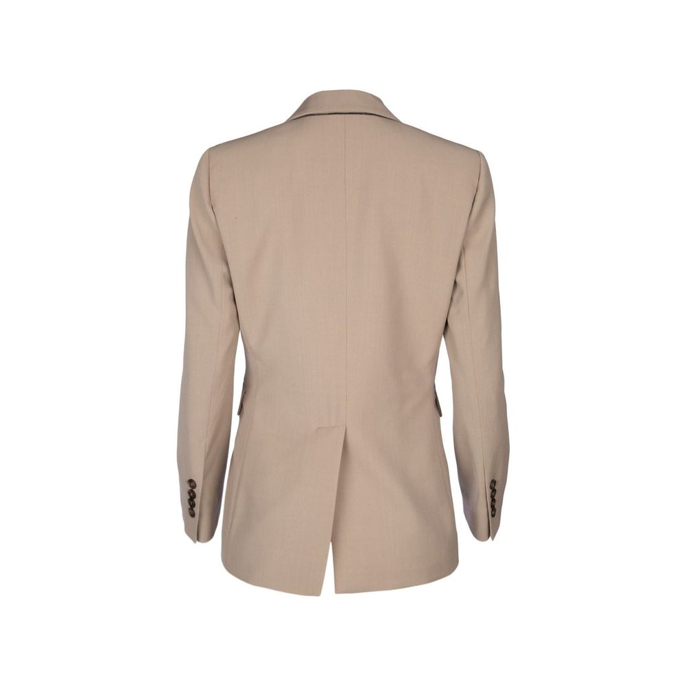 Brunello Cucinelli Beige Virgin Wool Blazer by Brunello Cucinelli outlet now on sale