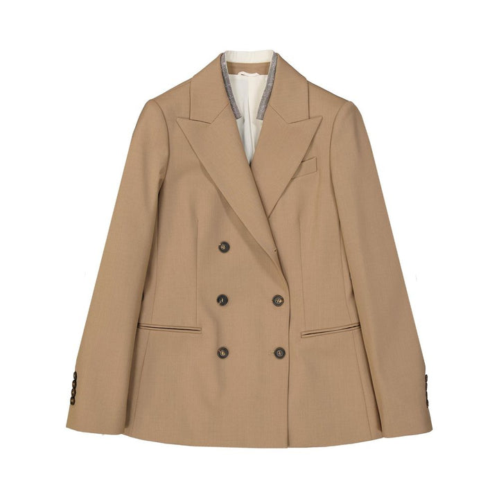 Brunello Cucinelli Brown Wool Coat by Brunello Cucinelli outlet now on sale