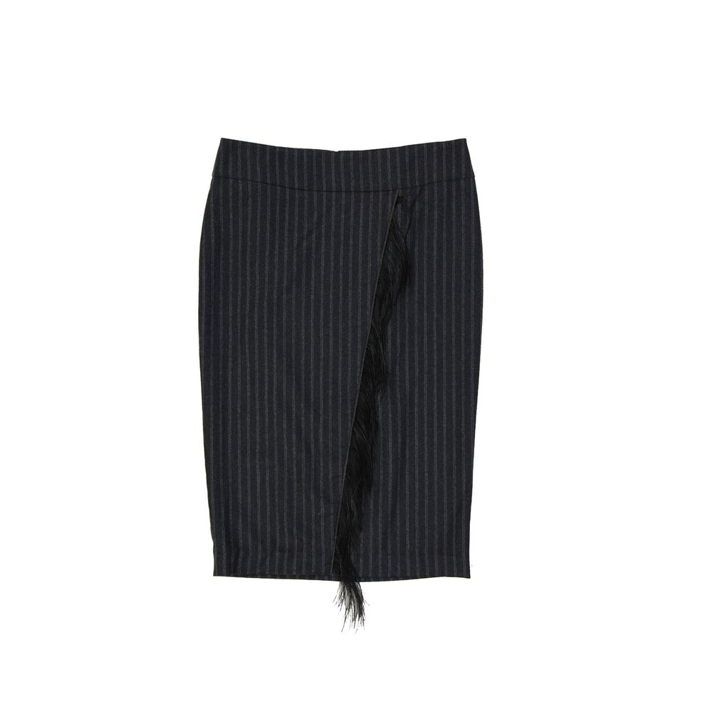 Brunello Cucinelli Gray Virgin Wool Midi Skirt by Brunello Cucinelli outlet now on sale