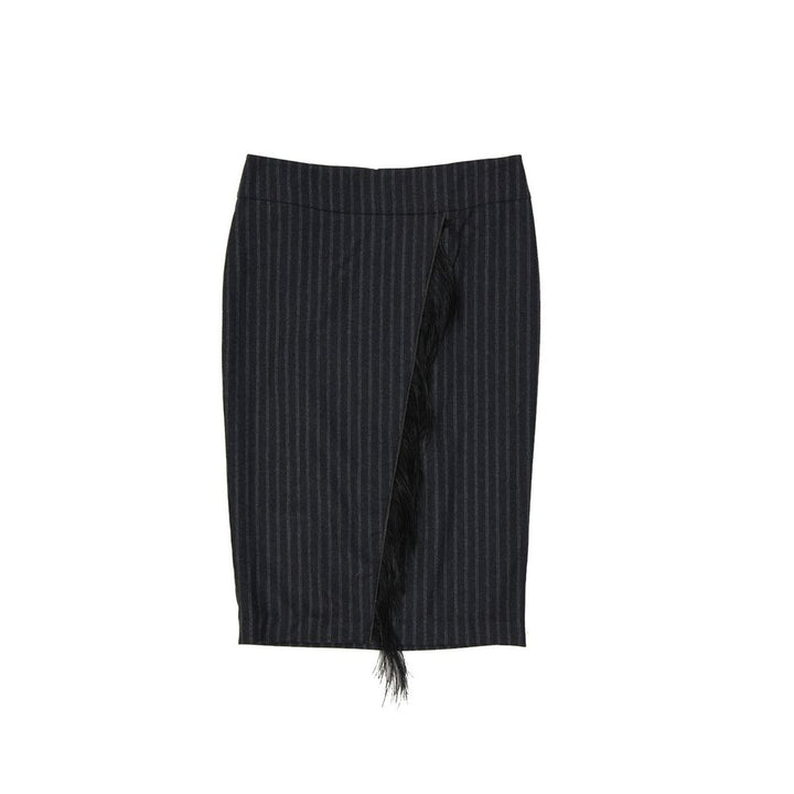 Brunello Cucinelli Gray Virgin Wool Midi Skirt by Brunello Cucinelli outlet now on sale