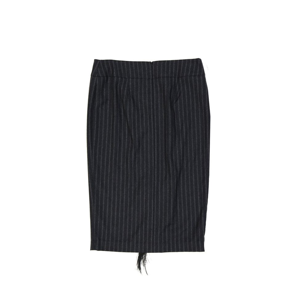 Brunello Cucinelli Gray Virgin Wool Midi Skirt by Brunello Cucinelli outlet now on sale