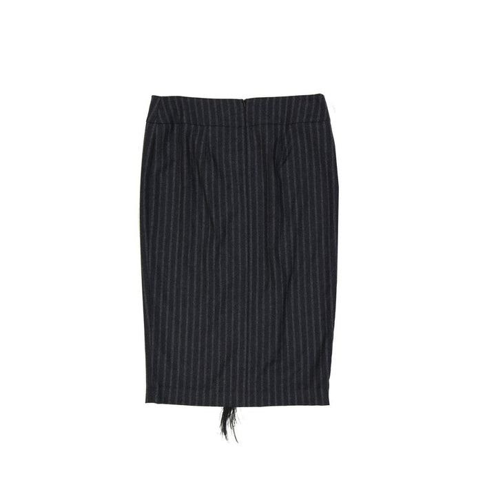 Brunello Cucinelli Gray Virgin Wool Midi Skirt by Brunello Cucinelli outlet now on sale