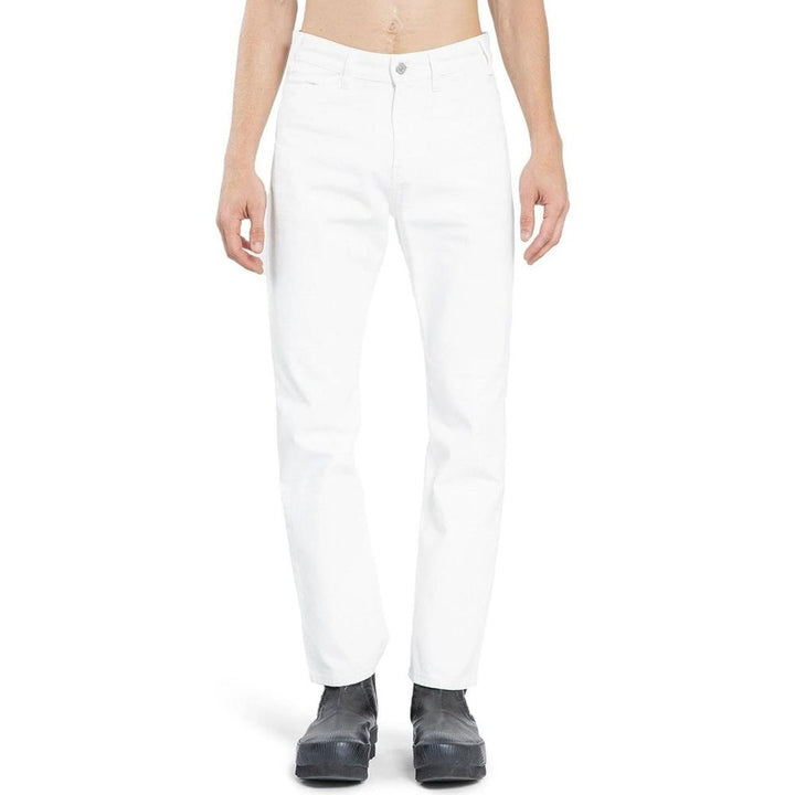 Celine White Cotton Straight-Leg Jeans
