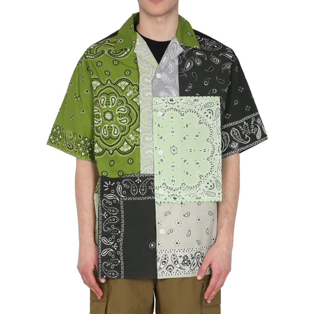 Kenzo Bicolor Cotton Shortsleeve Shirt by Kenzo outlet now on sale