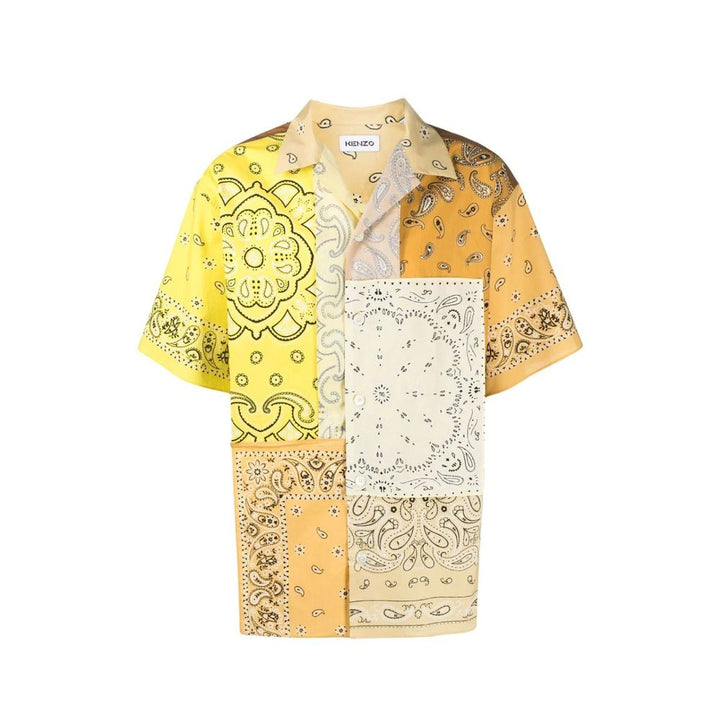 Kenzo Bicolor Cotton Pattern Shirt by Kenzo outlet now on sale