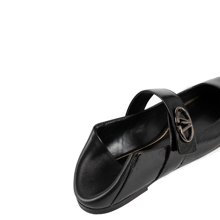 Valentino Garavani Black Calfskin Ballet Flats by Valentino Garavani outlet now on sale