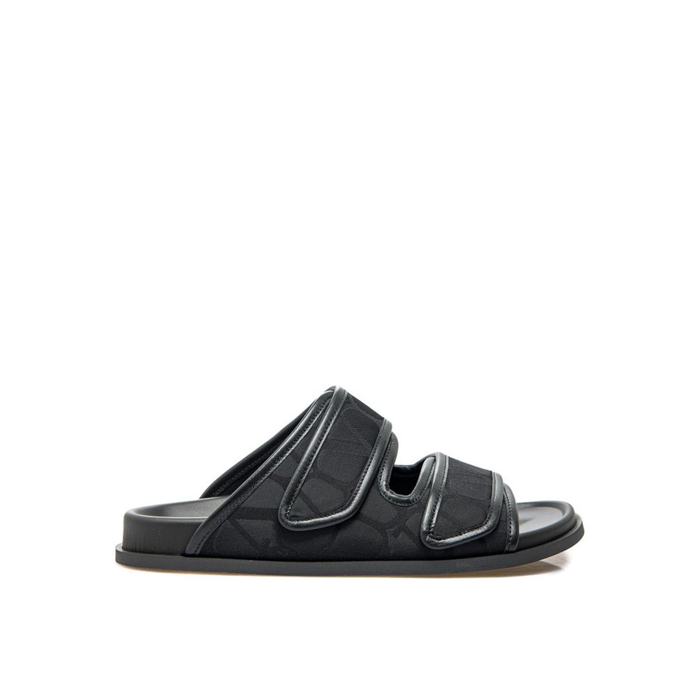 Valentino Garavani Black Fabric Sandals by Valentino Garavani outlet now on sale