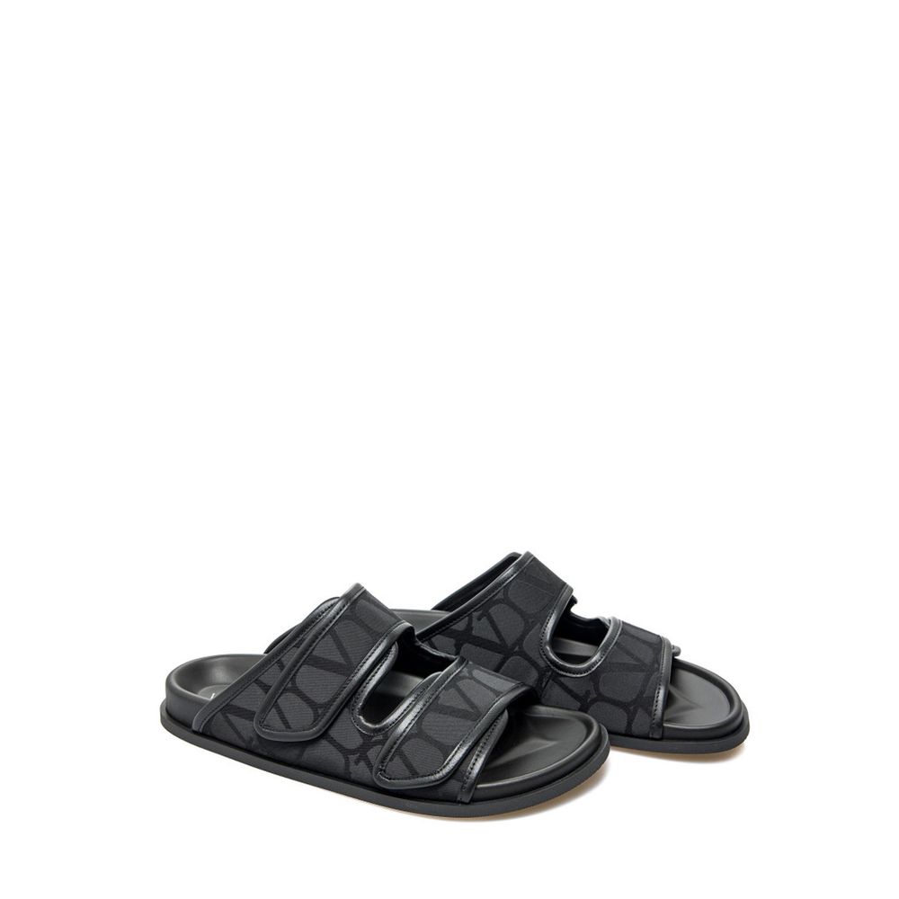 Valentino Garavani Black Fabric Sandals by Valentino Garavani outlet now on sale