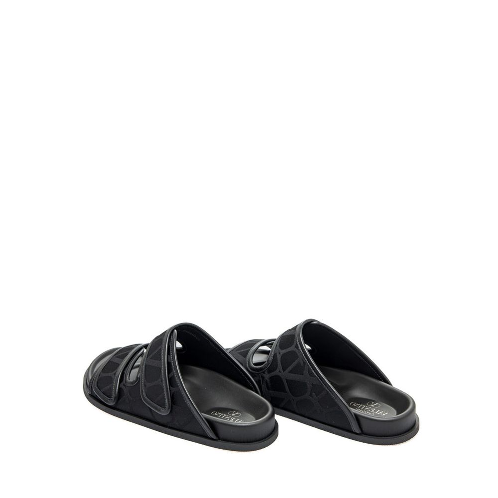 Valentino Garavani Black Fabric Sandals by Valentino Garavani outlet now on sale