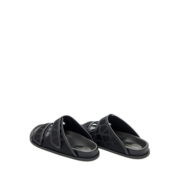 Valentino Garavani Black Fabric Sandals by Valentino Garavani outlet now on sale