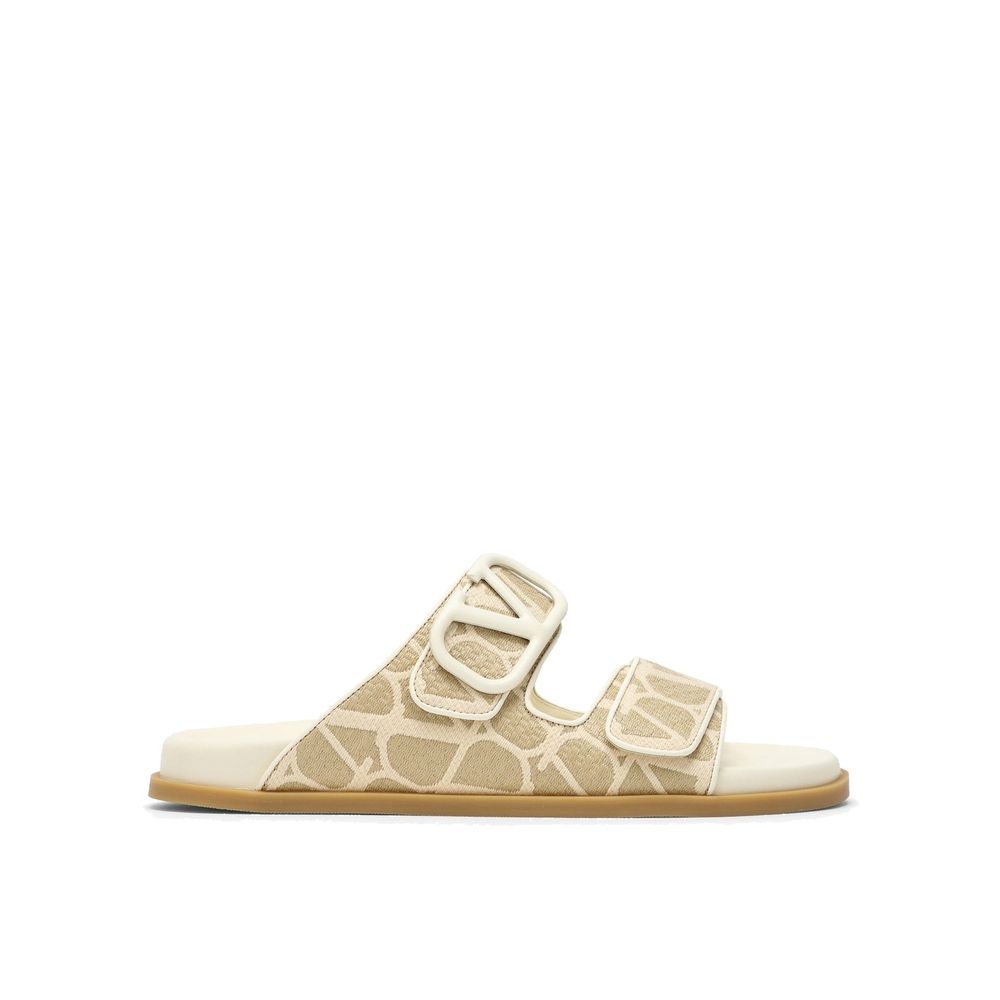 Valentino Garavani Bicolor Fabric Flat Sandals by Valentino Garavani outlet now on sale