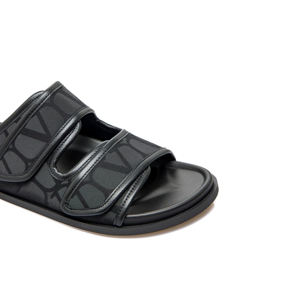 Valentino Garavani Black Fabric Sandals by Valentino Garavani outlet now on sale