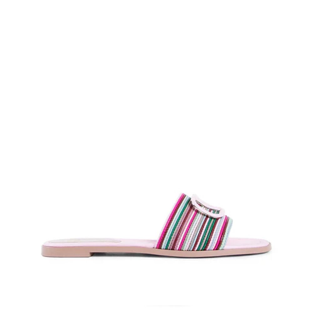 Valentino Garavani Multicolor Leather Slides by Valentino Garavani outlet now on sale