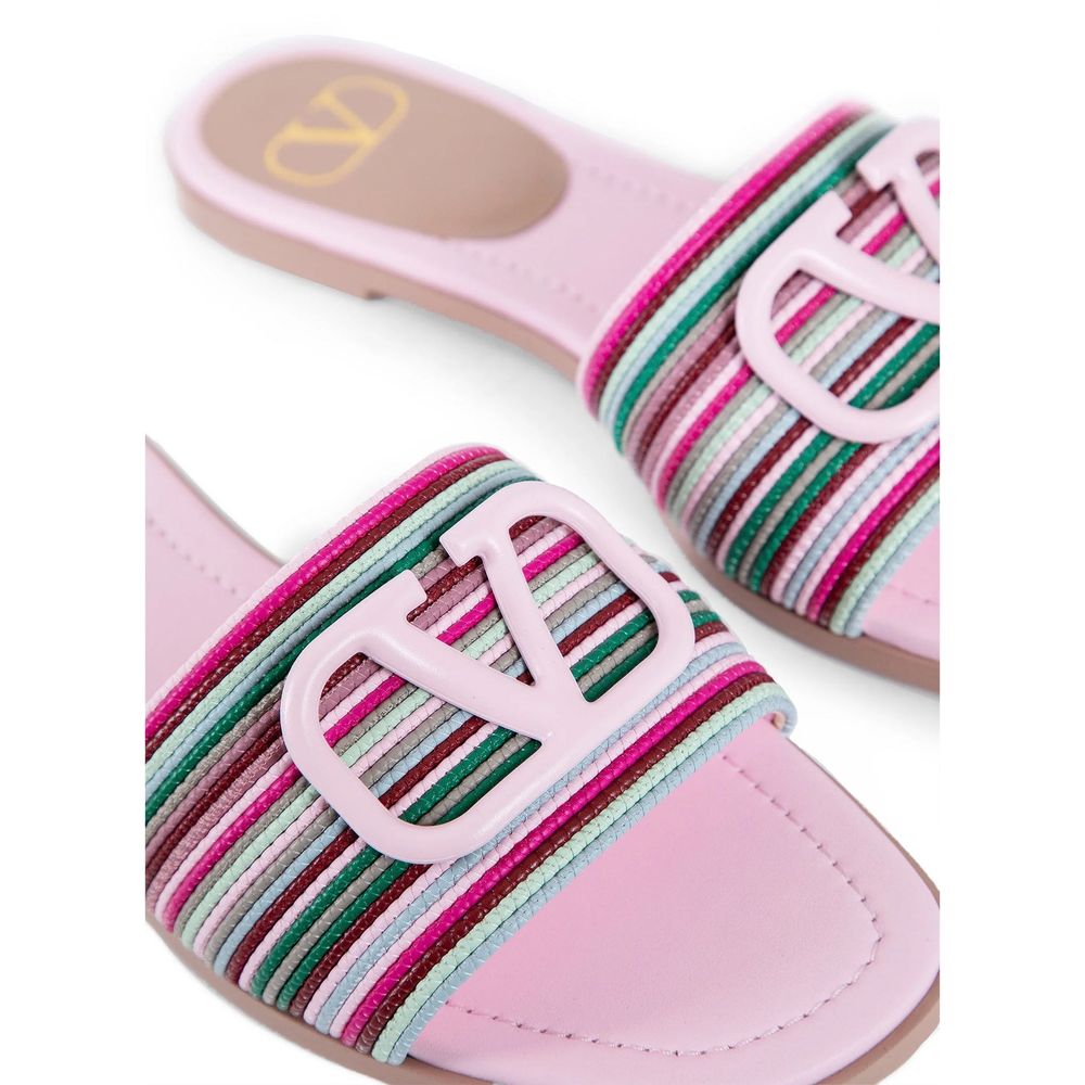 Valentino Garavani Multicolor Leather Slides by Valentino Garavani outlet now on sale