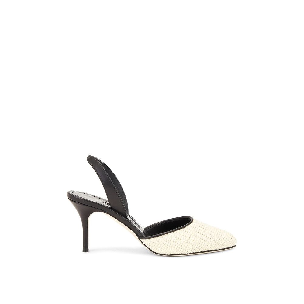 Manolo Blahnik Black Raffia Pumps by Manolo Blahnik outlet now on sale