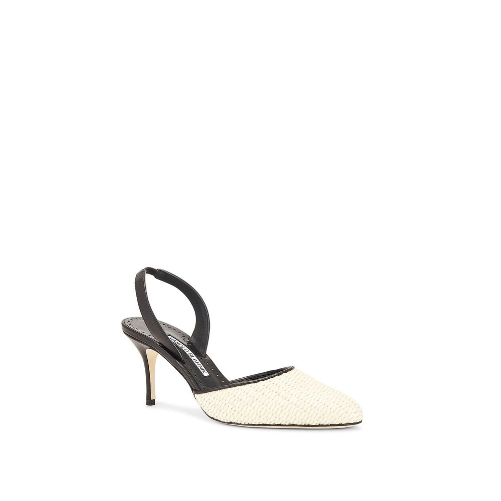 Manolo Blahnik Black Raffia Pumps by Manolo Blahnik outlet now on sale