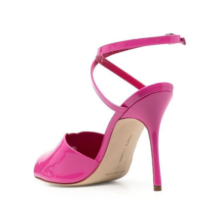 Manolo Blahnik Multicolor Calfskin Stiletto Heel Sandals