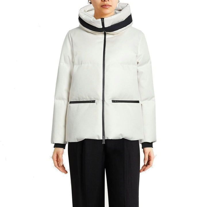 Herno White Polyester Coat by Herno outlet now on sale