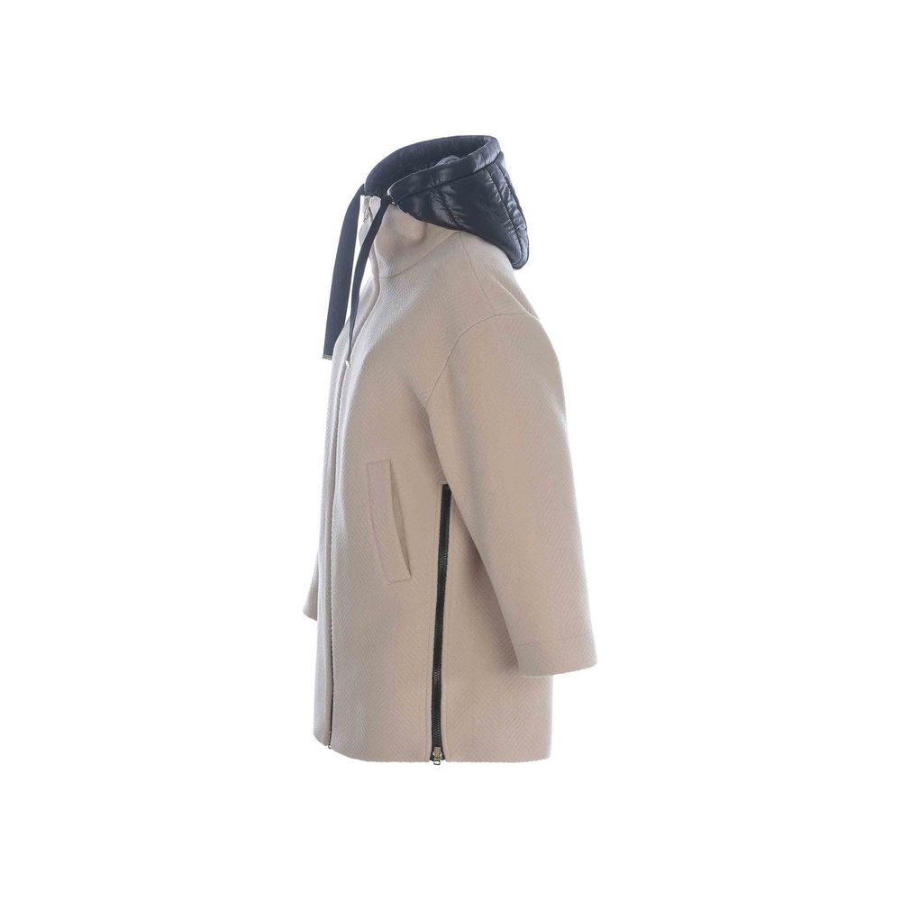 Herno Beige Virgin Wool Coat by Herno outlet now on sale