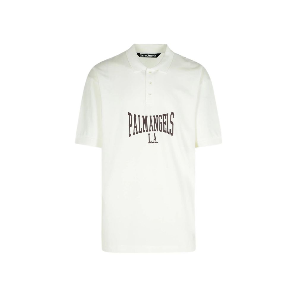 Palm Angels Sample Sale Palm Angels White Cotton Polo Shirt - | Designer outlet