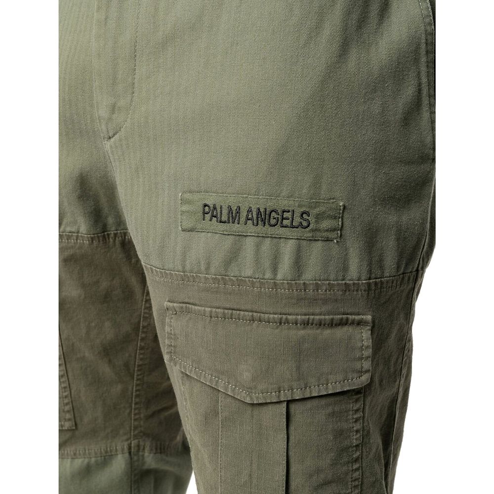 Palm Angels Bicolor Cotton Cargo Pants by Palm Angels outlet now on sale