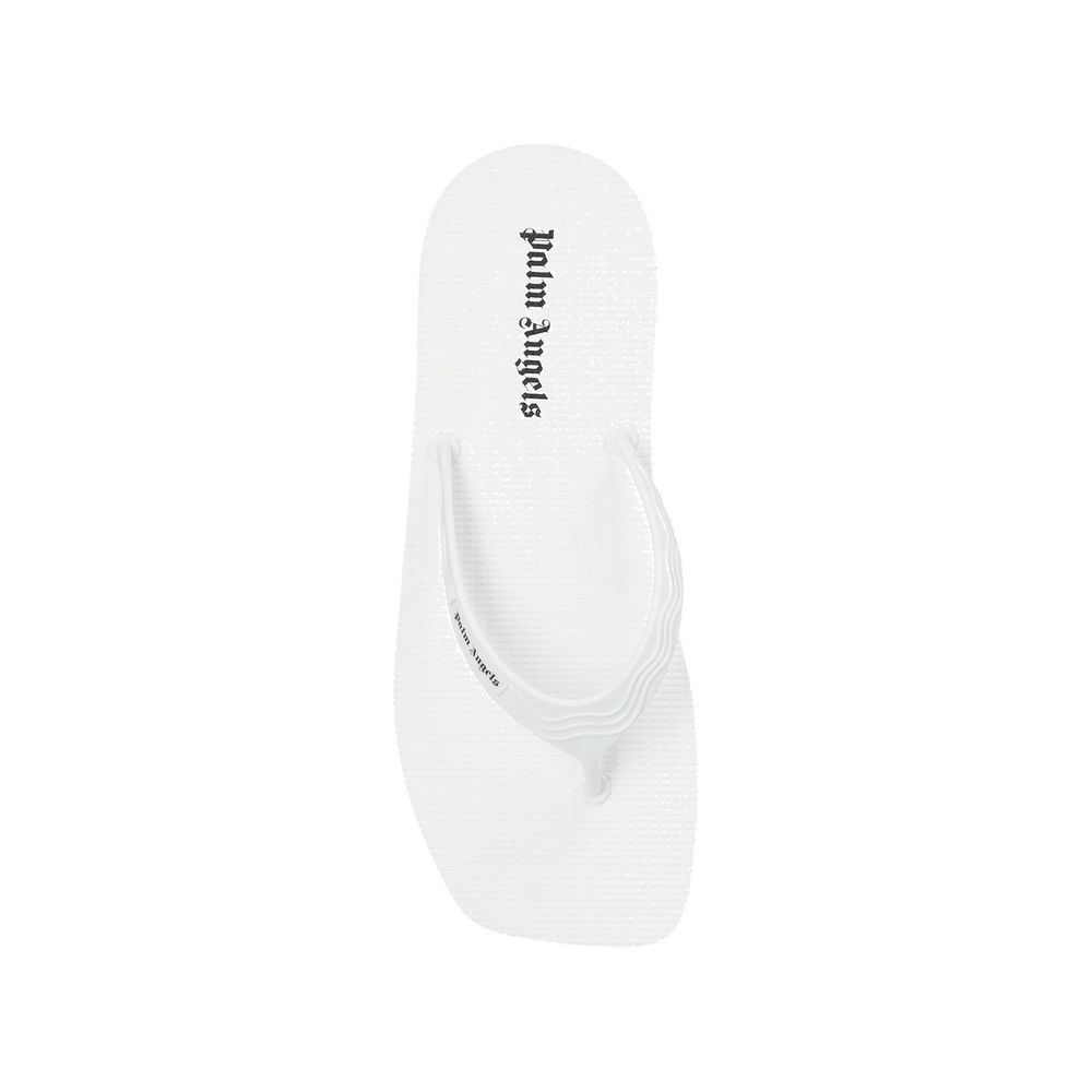 Palm Angels White Rubber Slides by Palm Angels outlet now on sale
